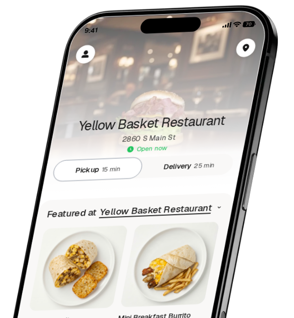 Yellow Basket Restaurant app preview
