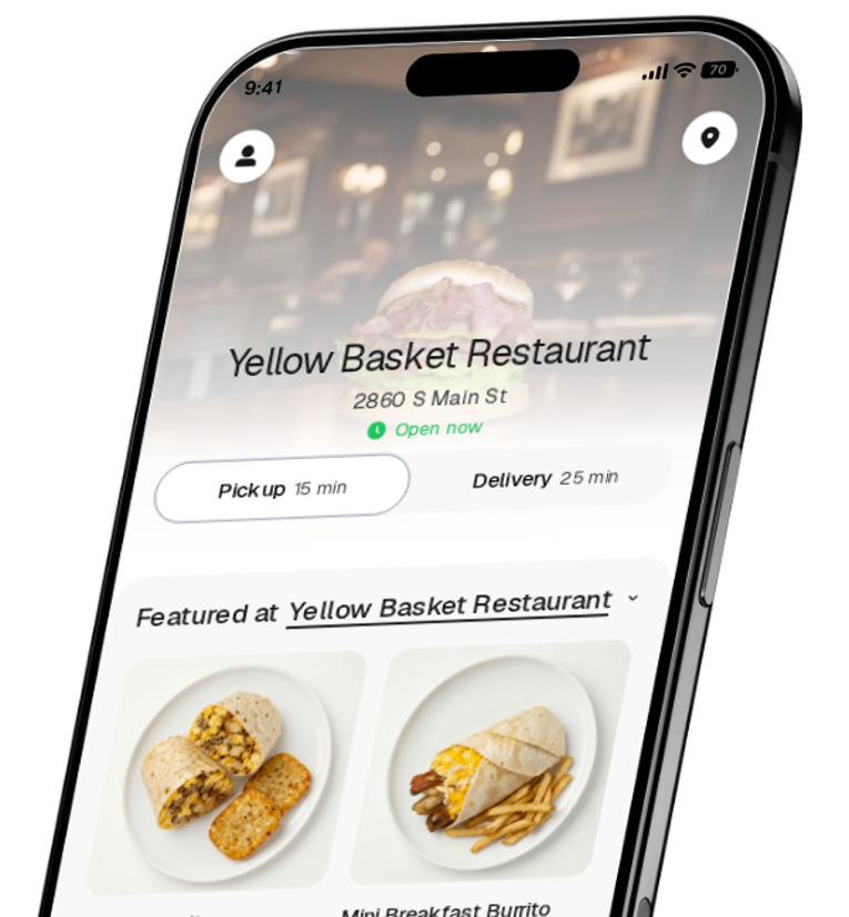 Yellow Basket Restaurant app preview