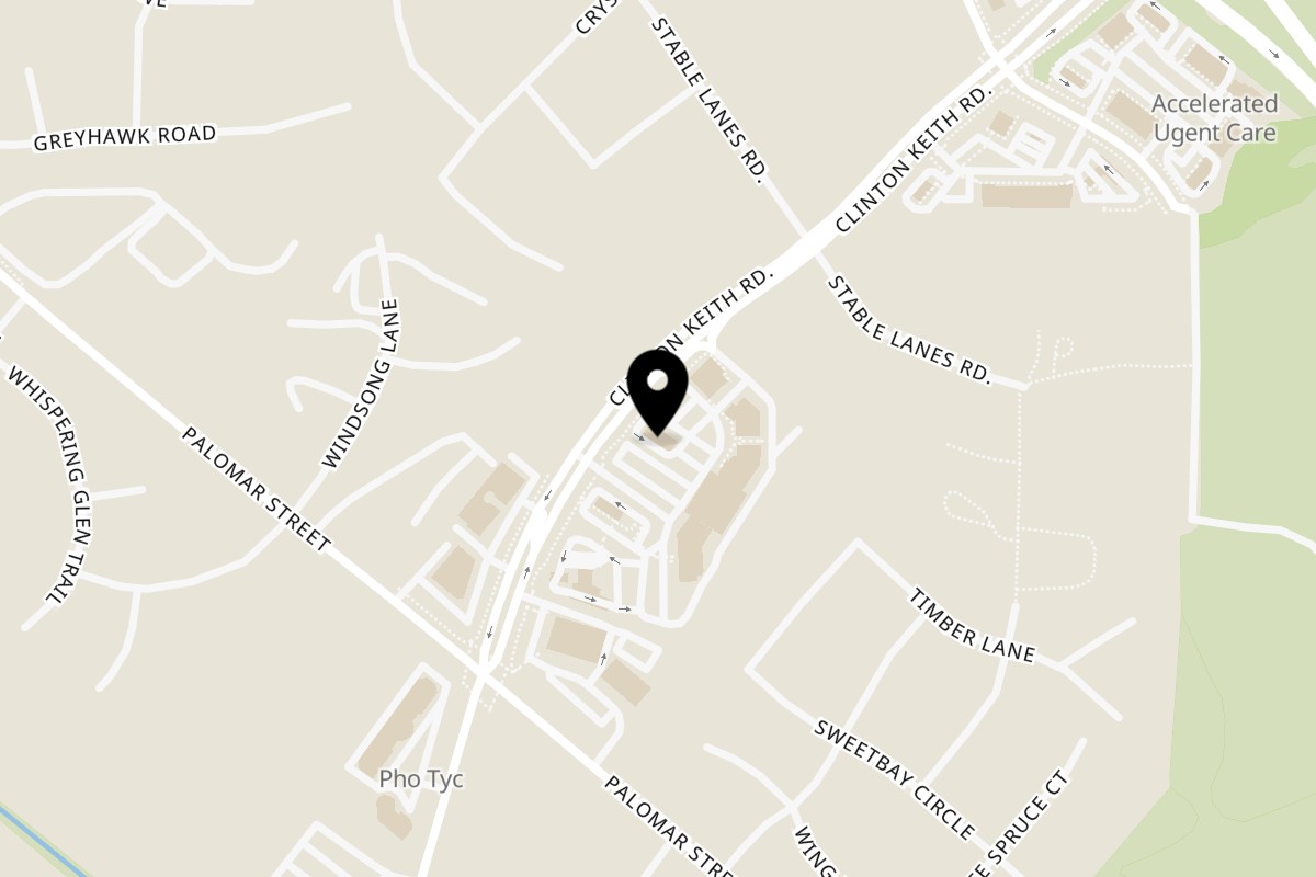 Map showing the location of Yellow Basket Restaurant Wildomar on 32250 Clinton Keith Rd in Wildomar